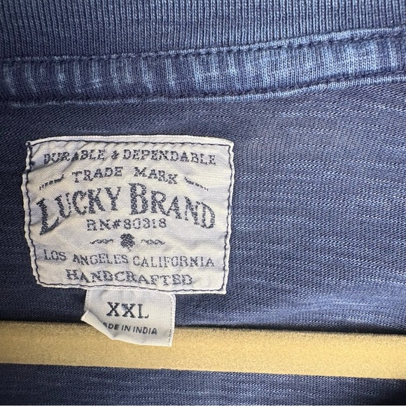 Lucky Brand Men's Blue Half-Zip Long Sleeve Pull Over Shirt XXL - Picture 7 of 11